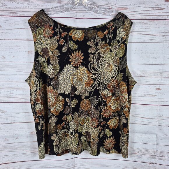 Lane Bryant Tops - Lane Bryant Womens Sz 22W Sleeveless Dark Floral Cami Top Fall Festival Career